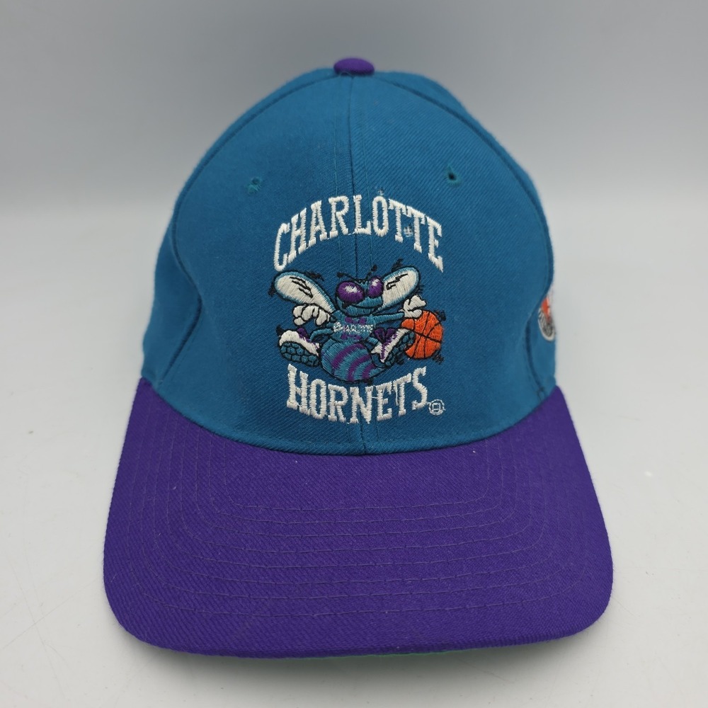 Vintage‎ 90s Starter Charlotte Hornets Size 7&3/8 Hat Cap Fitted Teal 100% Wool